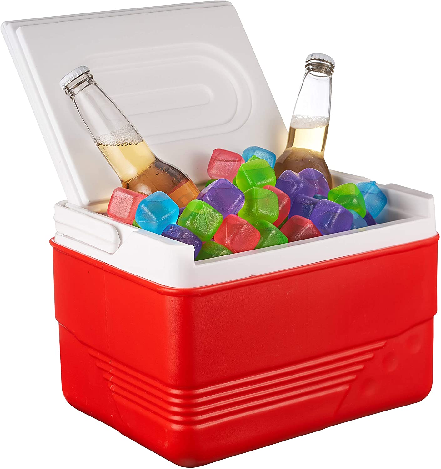 Urban Essentials - Quick Freeze Colorful Plastic Square Ice cubes With Resealable Bag Pack Of 56