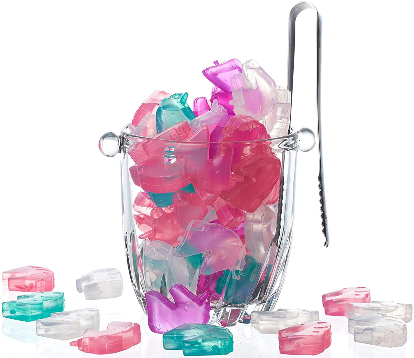 Urban Essentials Reusable Chilling Colorful Unicorn Shaped Plastic Ice cube set